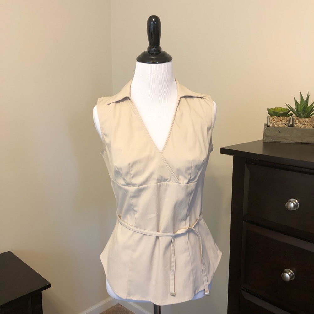 Cream Sleeveless Top Size 3/4